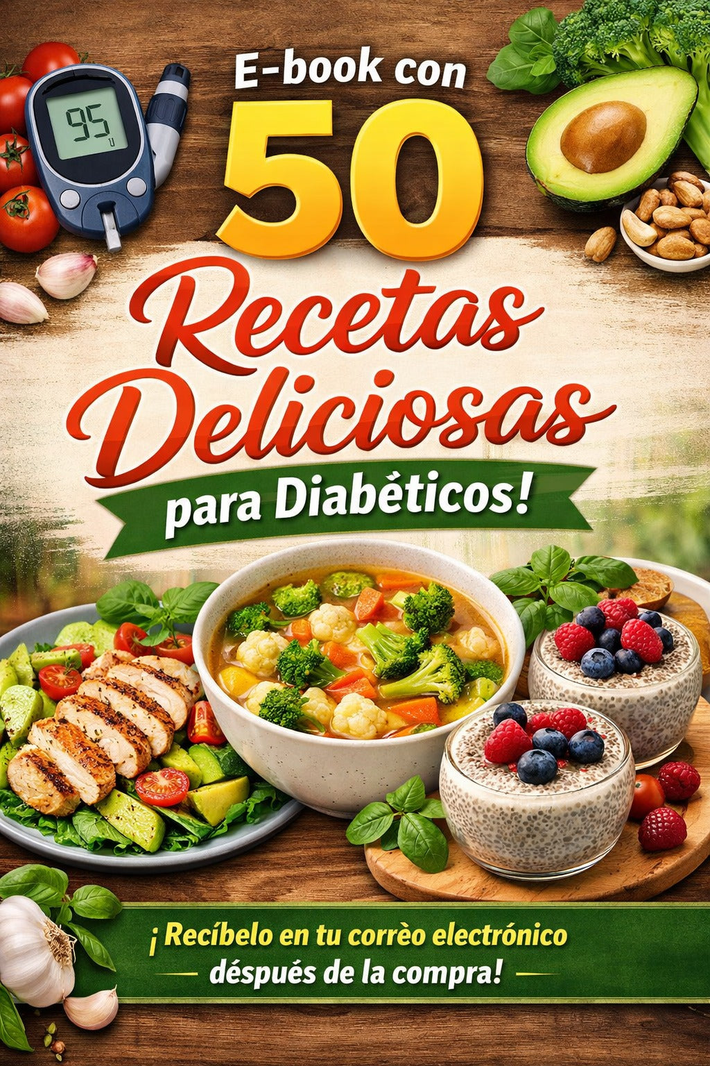 E-Book con 50 Recetas Deliciosas para Diabéticos